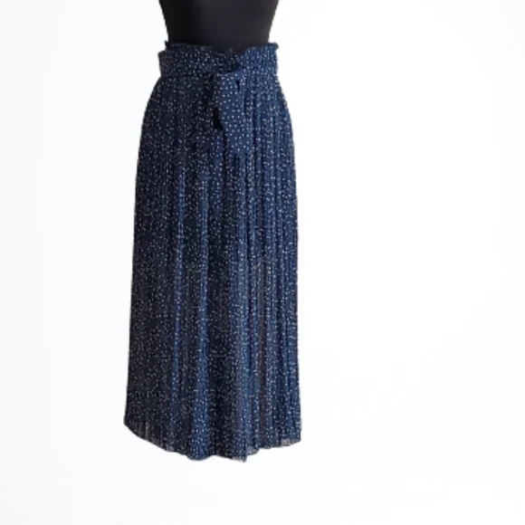 ZARA MIDI PLEATED BLUE SKIRT ( SIZE L) - Picture 2 of 9